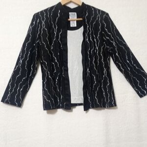 Vintage R & M Richards Black and Silver Jacket Built in Tank Size 12P